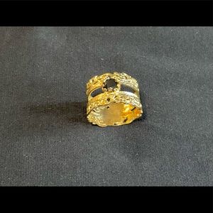 Handmade gold-filled ring with onyx stone from Israel.